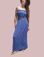 Sailboat Sailor Nautical Maxi Summer Beach A-Line Dress S 8 Holiday North Sea