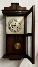 Oak Wall Clock With Pendulum &