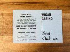 WIGAN CASINO MEMBERSHIP🏅RARE ORIGINAL UNISSUED 🇬🇧 NORTHERN SOUL