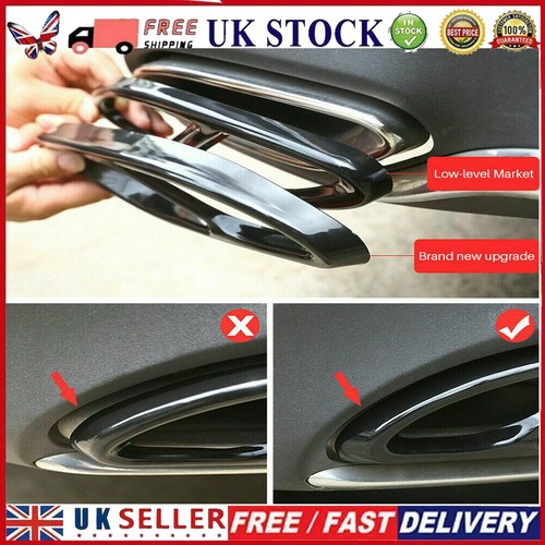 Black exhaust pipe tip - uk, 2x