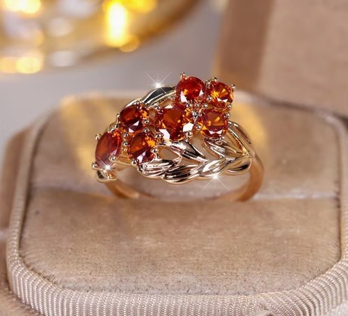 Padparadscha sapphire ring - sapphire,