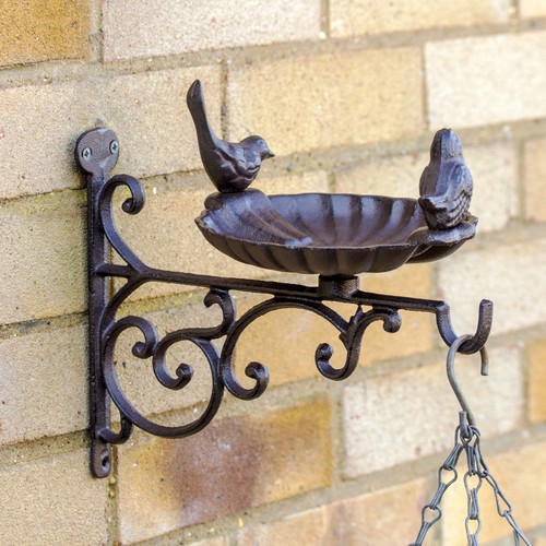 Cast iron wall bird feeder - iron,