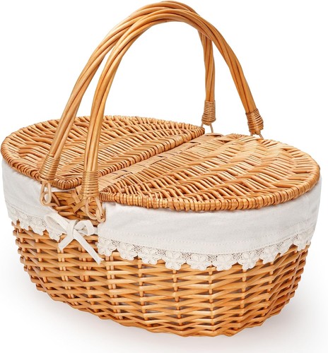 Wicker picnic basket - basket, with