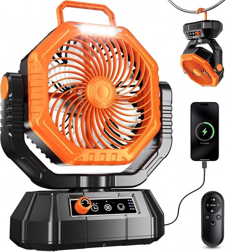 Camping fan with led lantern - camping,