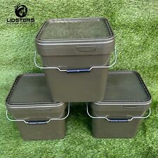 3 Lidsters Fishing Square Bucket 17L Litre Carp Coarse Fishing Buckets Bait