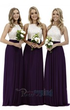 New Long Chiffon Lace Evening Formal Party Ball Gown Prom Bridesmaid Dress 4~26