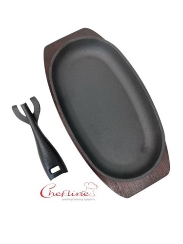 Cast iron sizzler platter - platter, 9"
