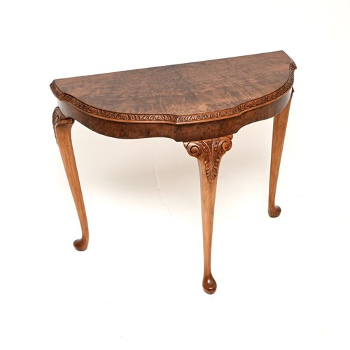 Antique burr walnut console - walnut,