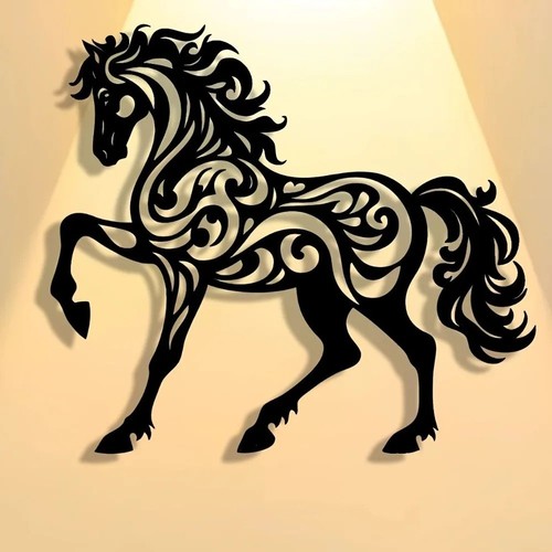 Metal horse silhouette wall - horse,