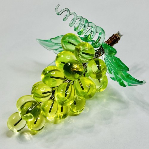 Uranium vaseline glass grapes - glass,