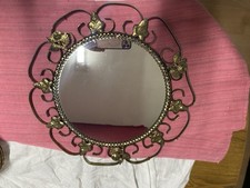 Retro Modernist Starburst Sunburst Brass Wall Mirror Mid Century Modernist