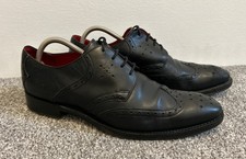 Jeffery West Lemmy Wingtip Brogue Shoes UK 9 Black Leather Derby Made In England