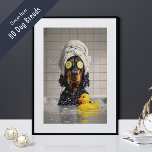 Funny dog bath - dog, print