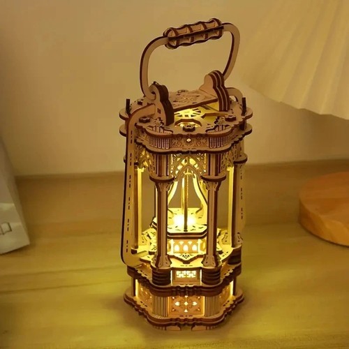 Led retro lantern wooden - led,