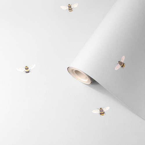 Plain grey bee wallpaper - grey,