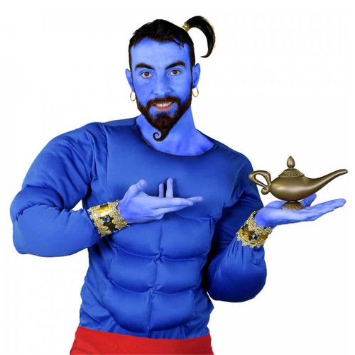 Blue genie fancy dress costume - blue,