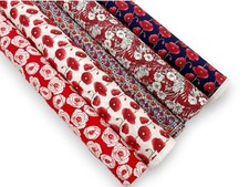 Red Poppy Fabric Cotton Poplin