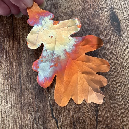 Copper oak leaf metal - copper,