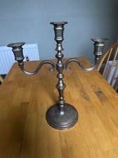 Antique Brass 3-Arm Candelabra Ornate Candle Holder (40cm)