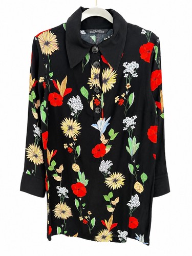 Zara black floral dress size - black,