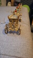 Vintage Gold Metal royal coach And horses Toy