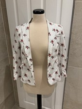 Zara Blazer Jacket White Red