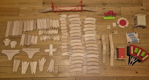 Wooden train set - wooden, tracks