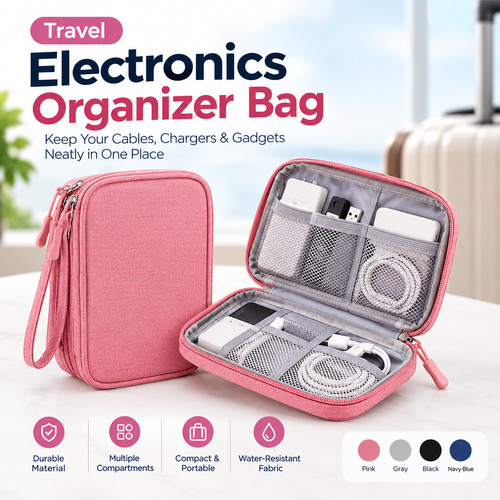 Travel cable organizer bag - organizer,