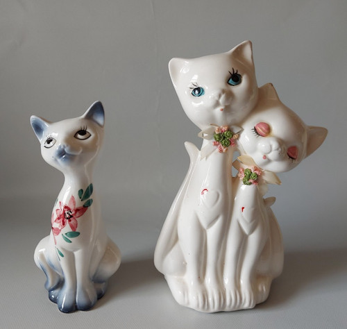 Vintage ceramic cats - vintage,