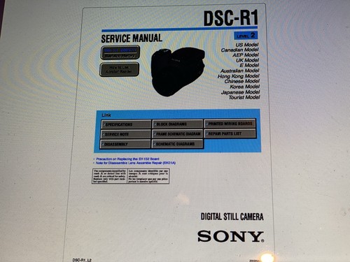 Sony dsc service - dsc-r1,