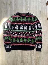 NOROZE Mens Christmas Novelty Knitted Polar Bear Candy Cane Xmas Jumper Sweater