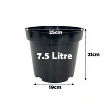 7.5 Litre Black Plant Pots