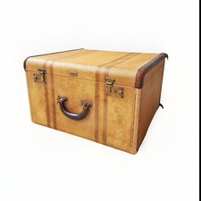 VTG Oshkosh Rustic Railway Steamer Case Trunk Suitcase Luggage