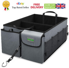 CAR BOOT ORGANISER Heavy duty Foldable Large tidy storage bag box Travel Vehicle