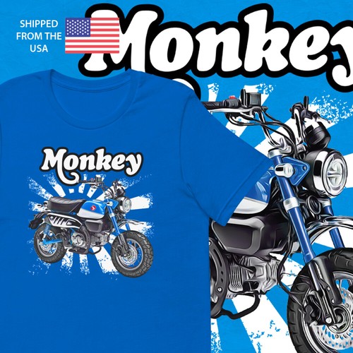 Monkey bike rising sun - monkey, unisex