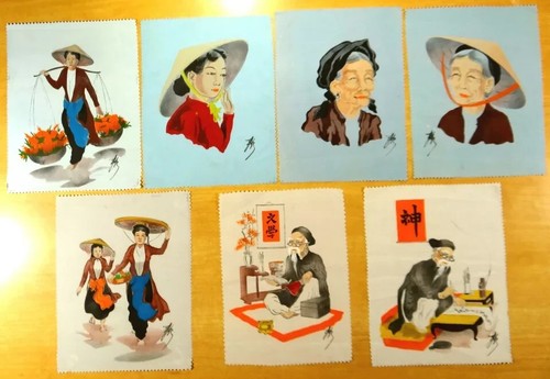 Signed asian prints cloth - signed,