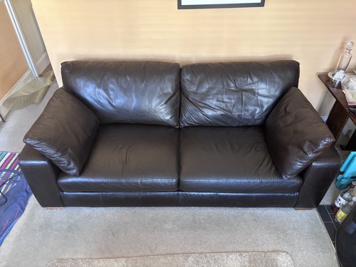 Next brown leather seater - brown, 3