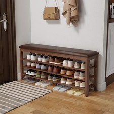Shoe Bench with Leather