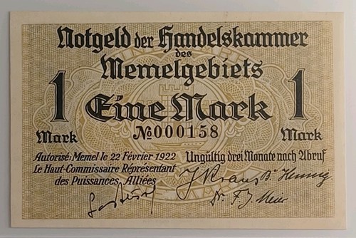 Memel klaipeda mark - memel/klaipeda, (eine)