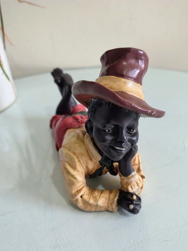 African boy resin - african,