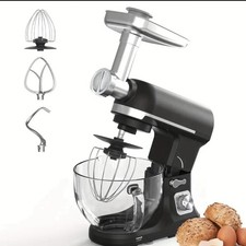Stand Mixer with Meat Grinder & 10 Accessories - 5.5L 6-Speed Pulse Function