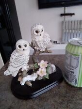 White owls figurine leonardo collection speckle 17x17cm Christmas gift collector