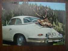 Porsche 356 Hardtop, White, Reindeer, Antlers, Picture, 1967