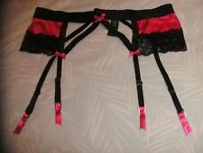 Black & Red Entice (George) Suspender Belt,4 Suspenders, Size 14. VGC.