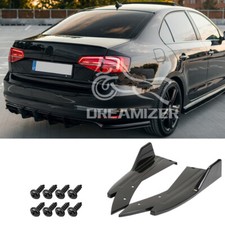 Gloss Rear Bumper Diffuser Splitter Spats Canards For VW Jetta GTI GLI MK5 MK6