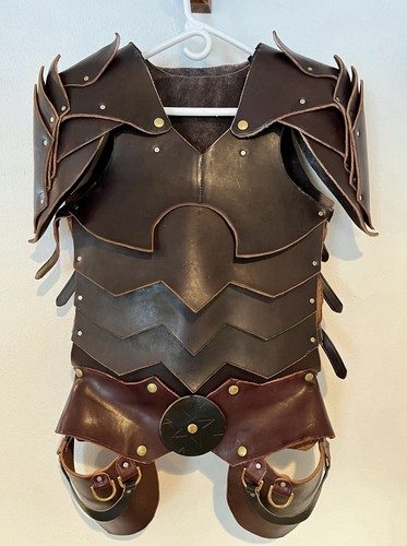 Brown leather larp armor - leather,