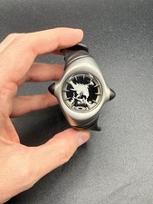 Oakley Crush Stainless Steel Black Dial w/Silver Skull Watch New 