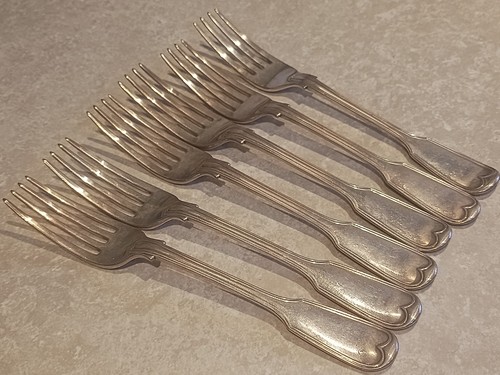 Six antique silver table - silver,