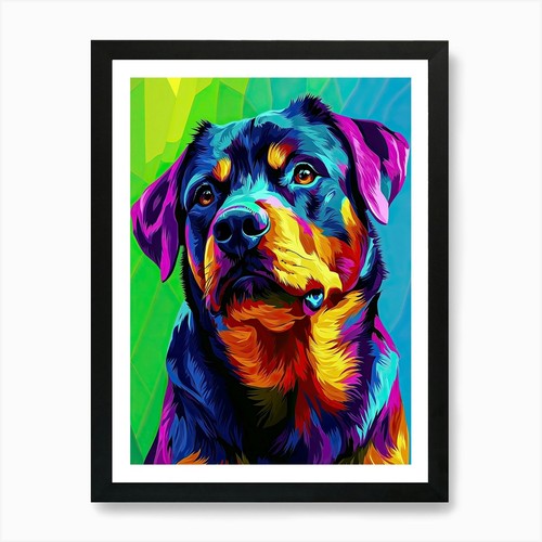 Rottweiler art print framed - rottweiler, 8