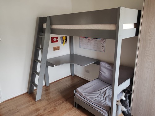 High loft bed - desk, and